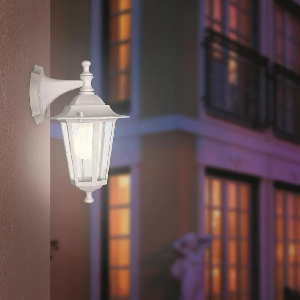 Britalia BR22462 Matt White Outdoor Vintage Down Lantern Wall Light