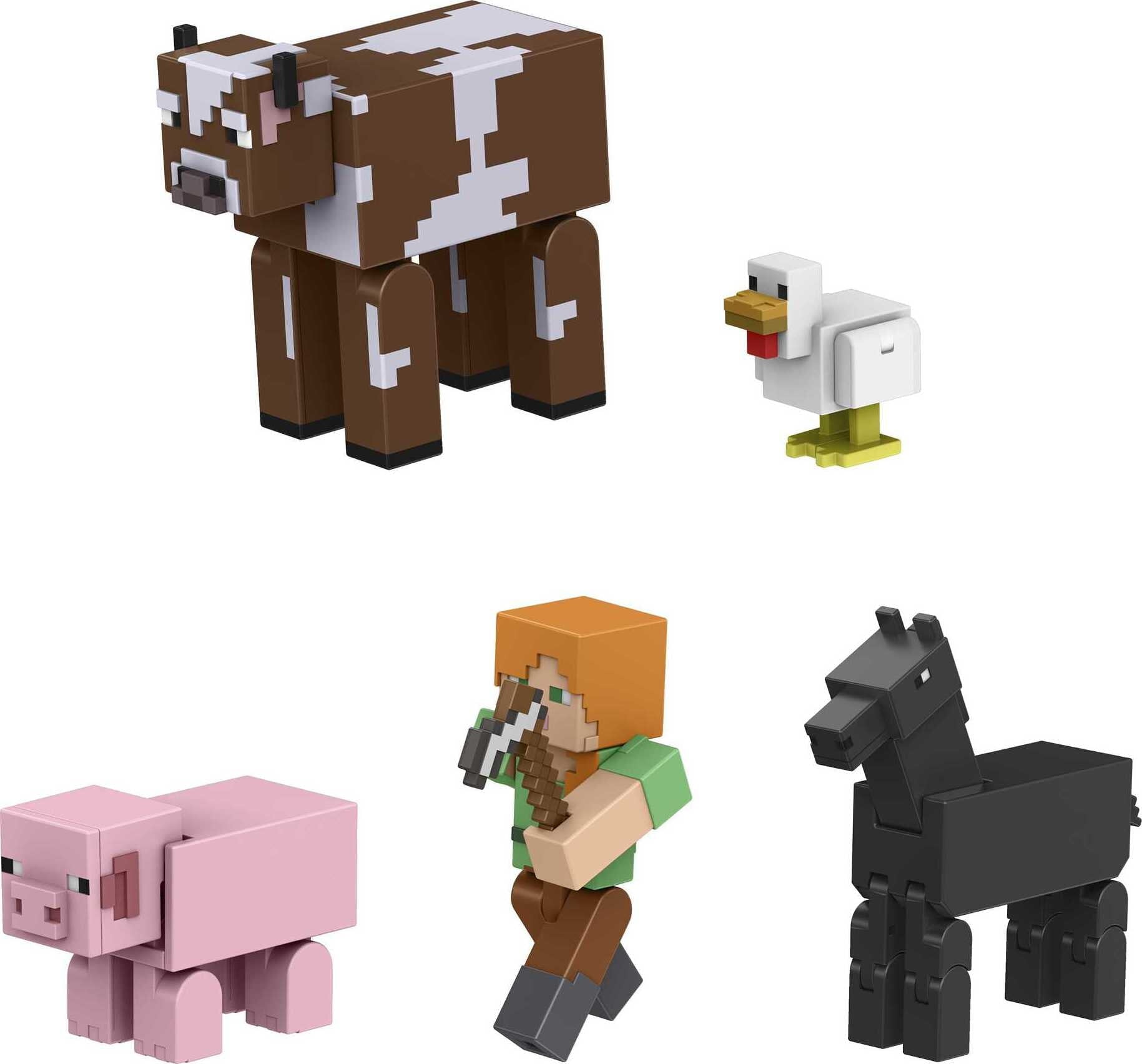 Minecraft Farm Life Adventure Pack Figures， Accessories And Papercraft Blocks