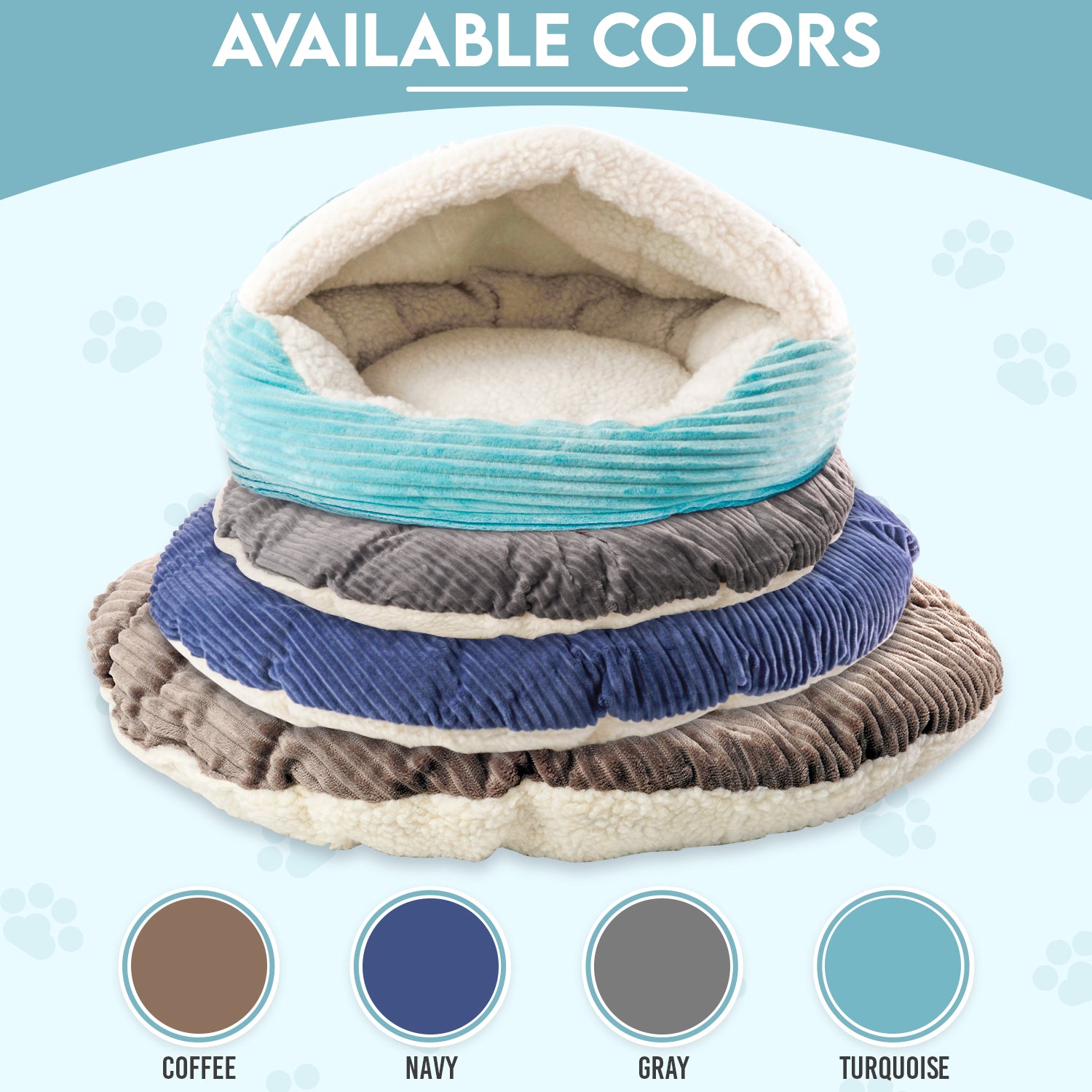 Precious Tails Plush Corduroy And Sherpa Lined Pet Dog Bed