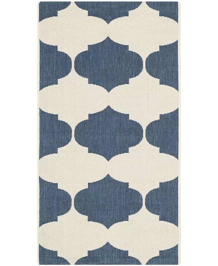 Safavieh Courtyard Beige and Navy 2'7