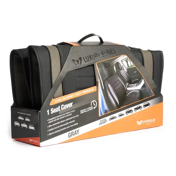 Masque 1-Pack Gray Ultimate Luxury Seat Cover