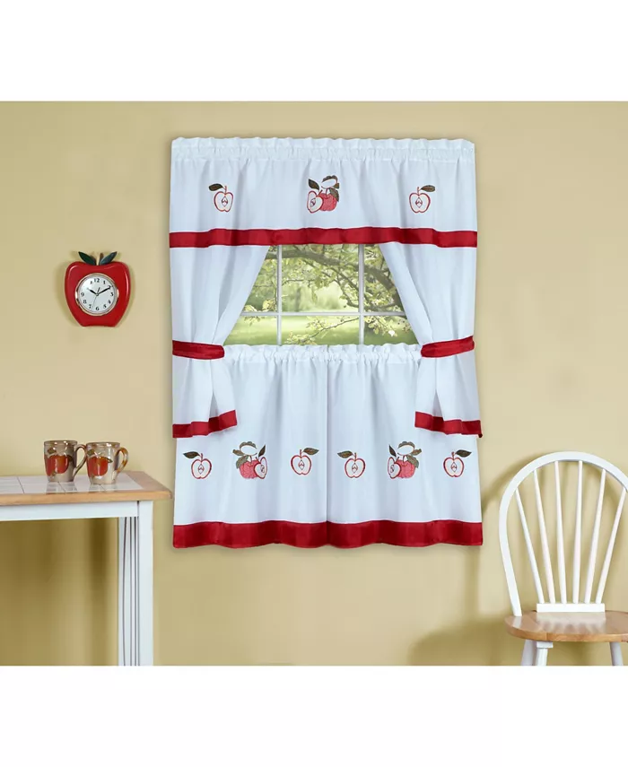 Achim Gala Embellished Cottage Window Curtain Set， 58x36