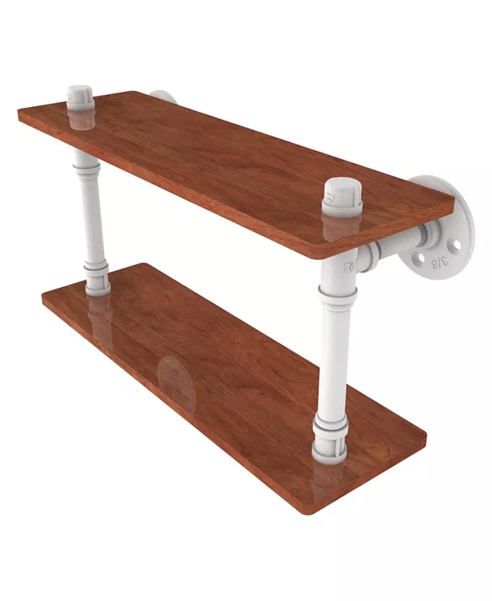 Allied Brass Pipeline Collection 16 Inch Ironwood Double Shelf