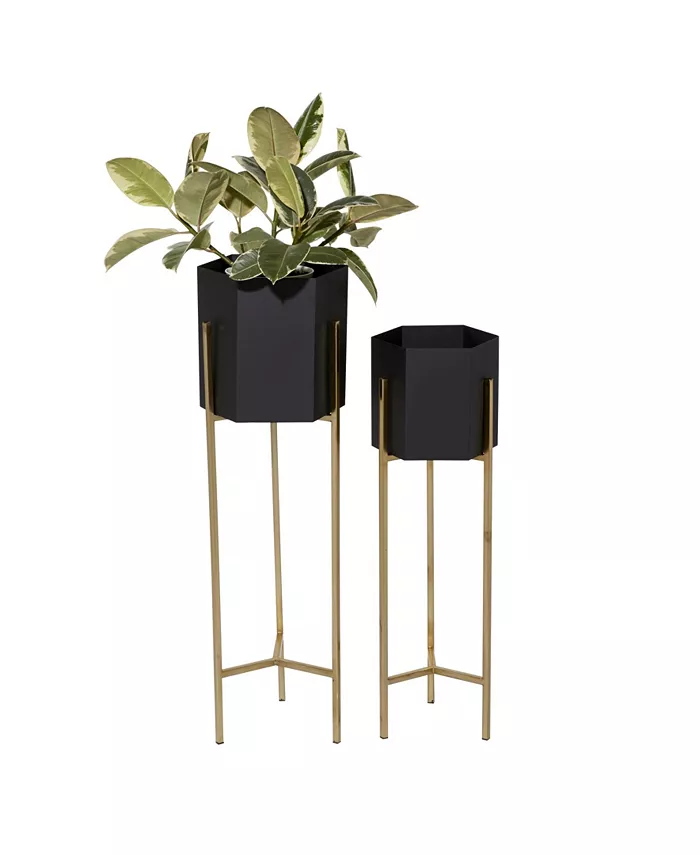 Rosemary Lane Hexagonal Indoor Planters， Set of 2