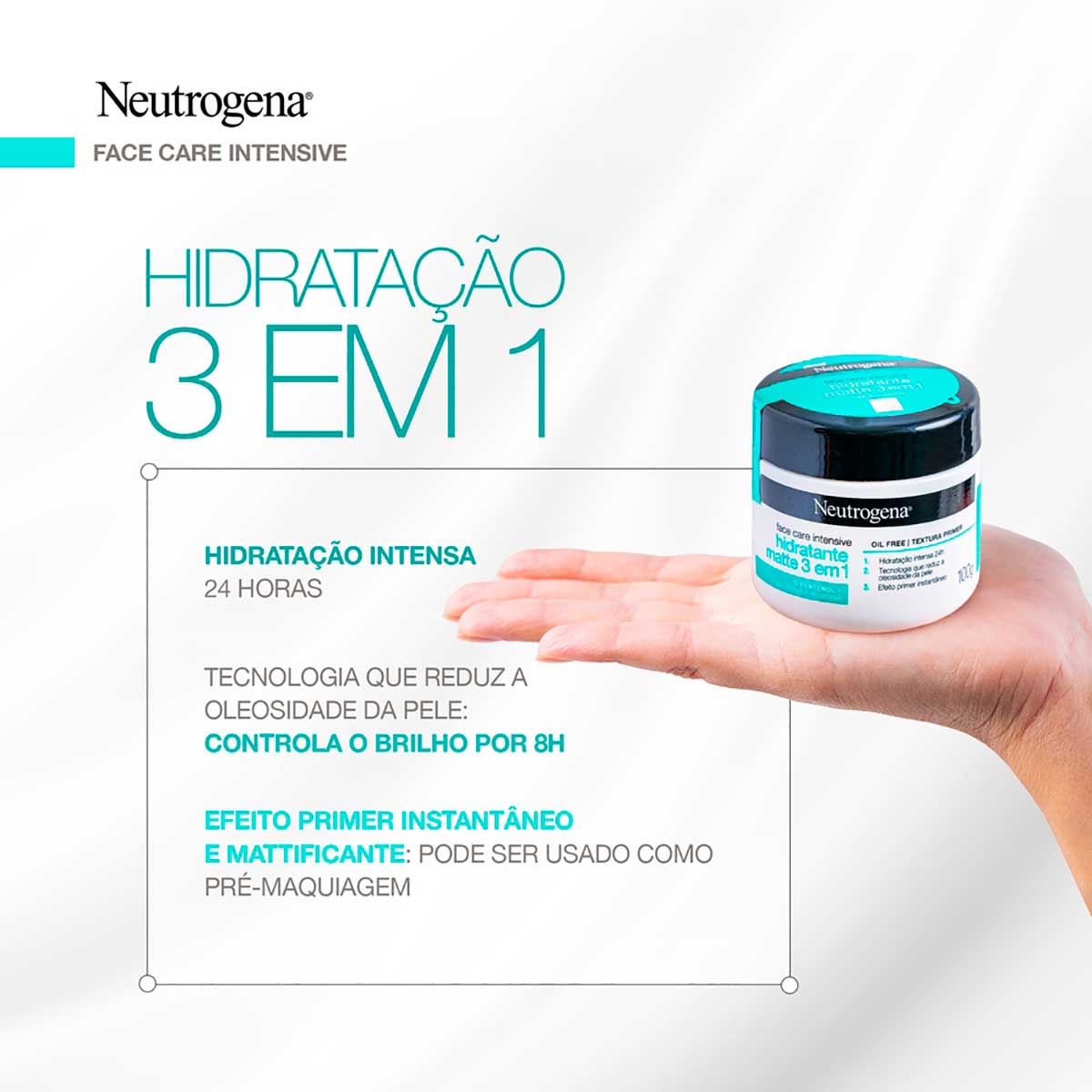 Hidratante Facial Matte 3 em1 Neutrogena Face Care Intensive 100g
