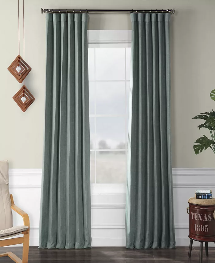 Exclusive Fabrics Furnishings Blackout Linen Curtain Panels