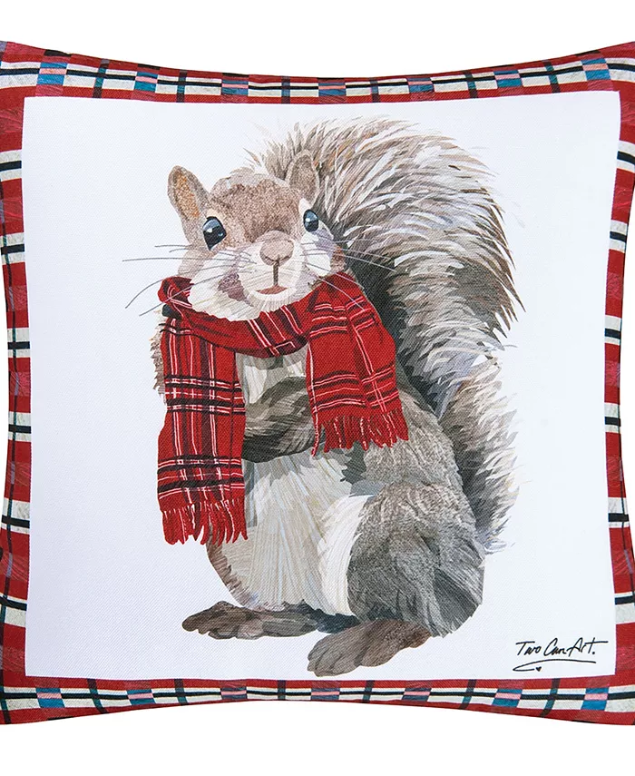 CandF Home Plaid Squirrel Pillow， 18
