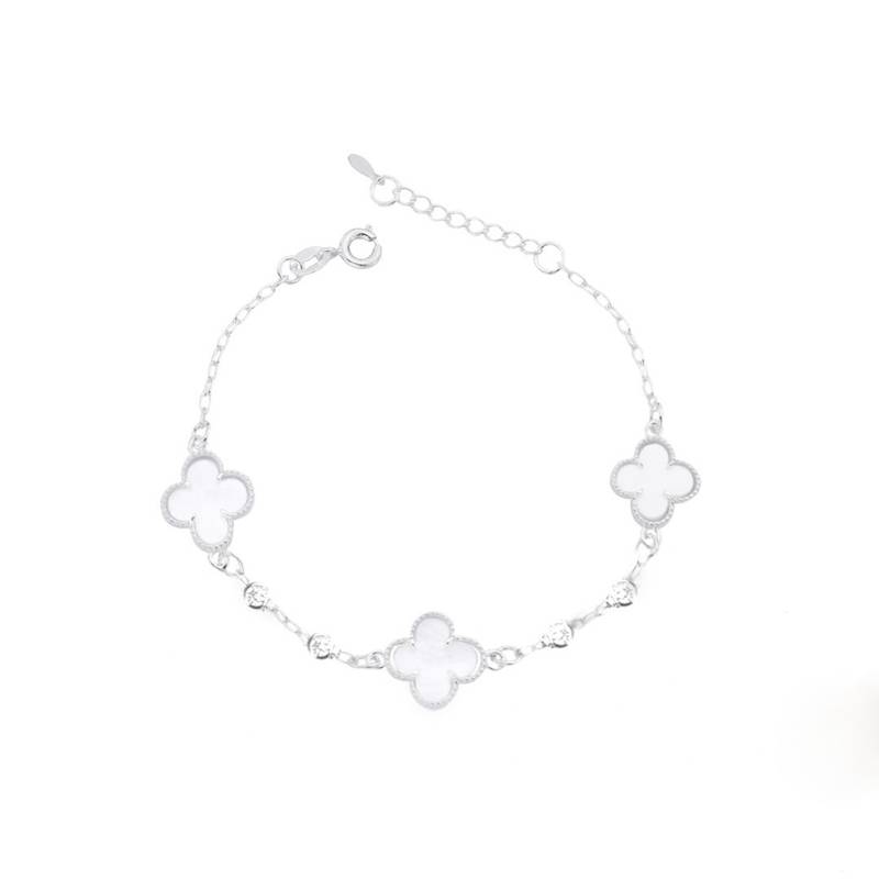 Pulseira Pedra Madrepérola  C/ Zircônia (Inspiração Van Cleef & Arpels) Dupla Face