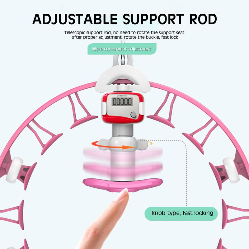 Taicanon Weighted Smart Hoop-2 in 1 Fitness Weight Loss and Massage Hoop， Smart Auto-Spinning Hoop Intelligent Adjustable Fitness Sport Hoop(Pink)