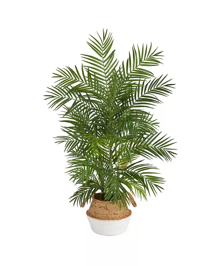 Nearly Natural 4' Areca Artificial Palm in Boho Chic Planter