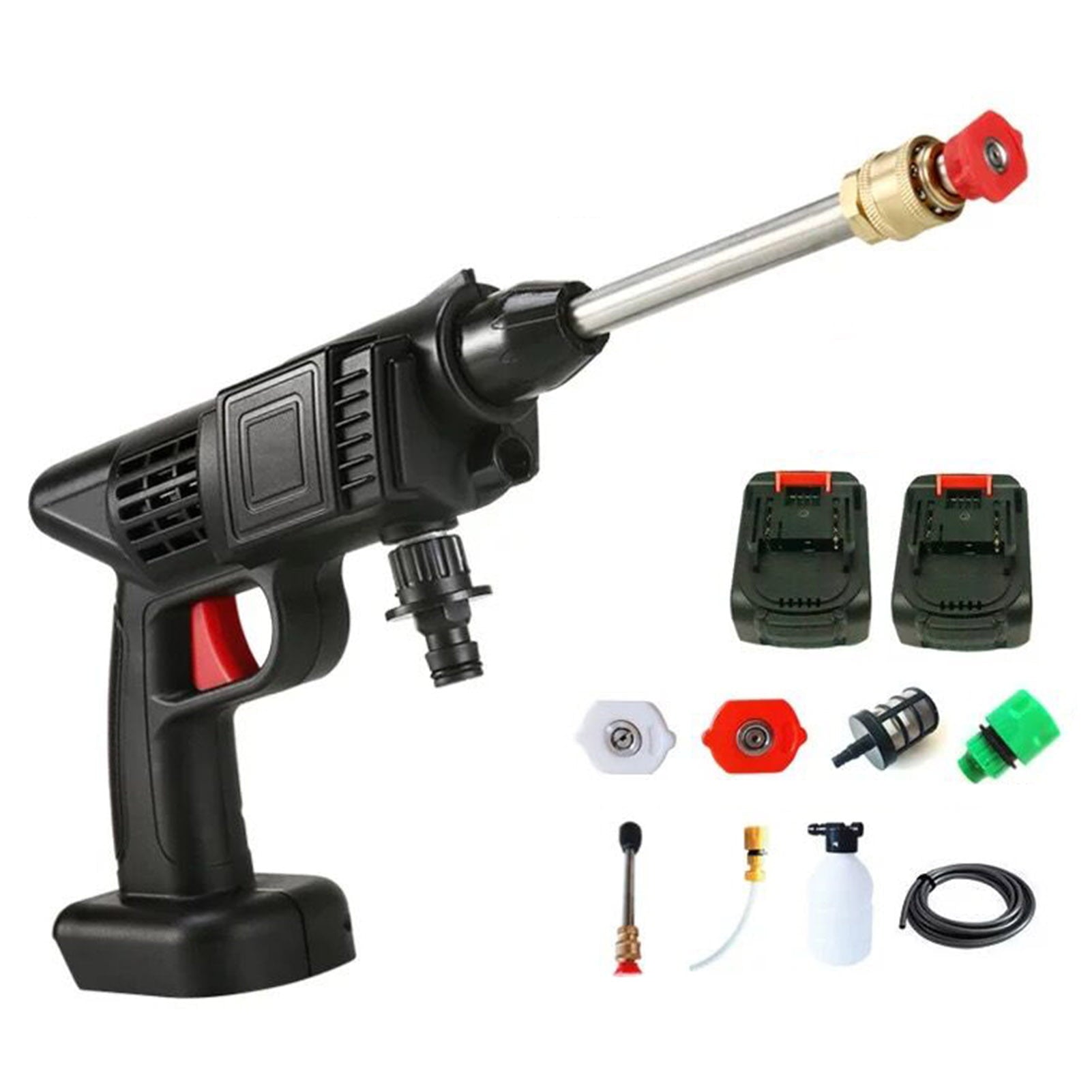 Suzicca Cordless Pressure Washer, 50PSI Portable Pressure Cleaner Handheld with Battery and 24V 1500mAh Rechargeable Battery Electric Pressure Washer for Washing Cars, Watering Flowers, Cleaning Fl