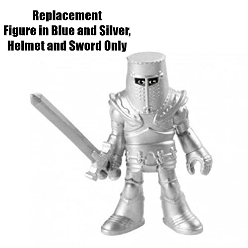 Replacement Parts for Fisher-Price Imaginext Clobbering Crossbow Playset - HCG67 ~ Replacement Figure in Blue and Silver， Helmet and Sword