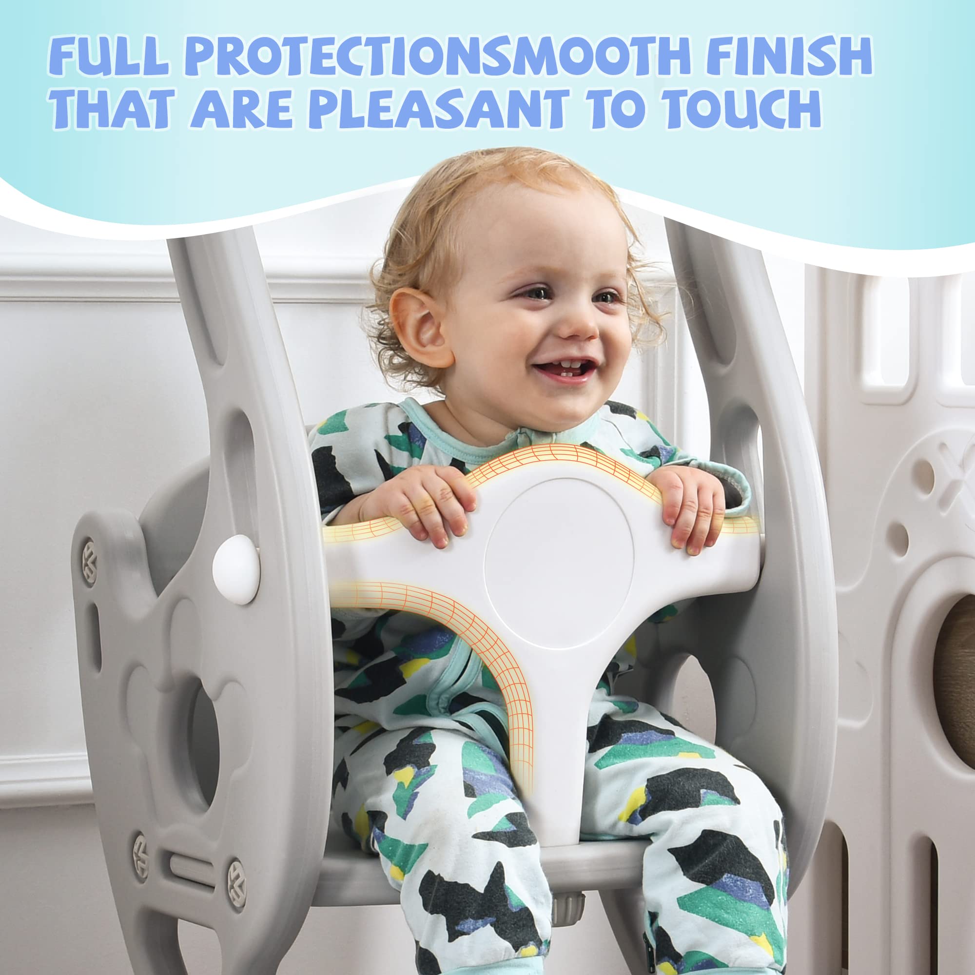 KAINSY Baby Swing for Infants Toddler Kids Age 6 months to 4 Years， Indoor Outdoor Toddler Swing Set with 3 Adjustable Height and Stand， Max Load 121lbs