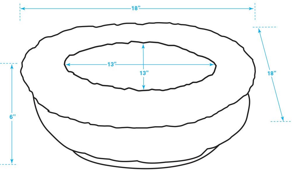 Best Pet Supplies Grey Dog Round Bed 18 x 18 x 16 Inches