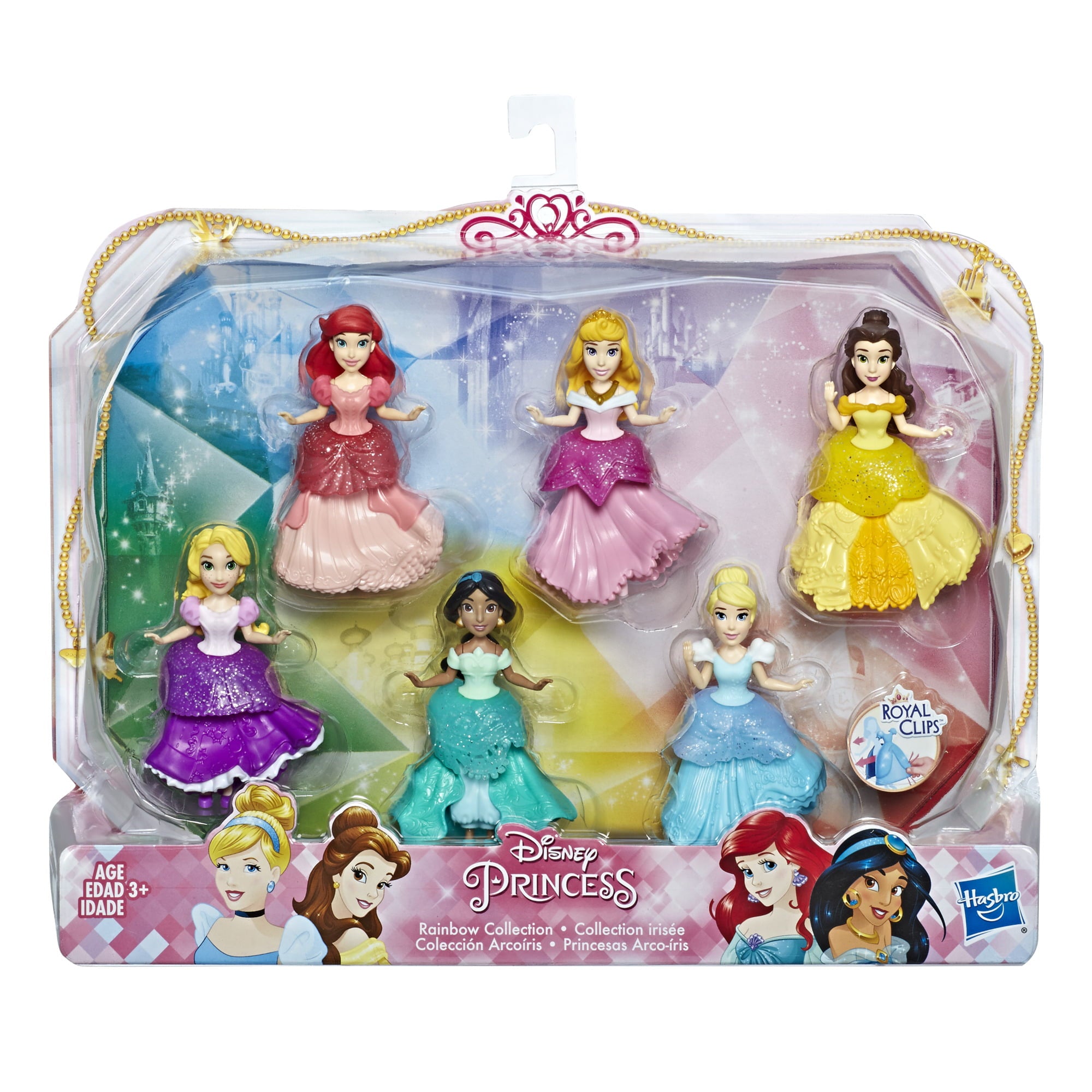 Disney Princess Collectible Fashion Dolls, Set of 6 Includes 6 Royal Clips Fashions