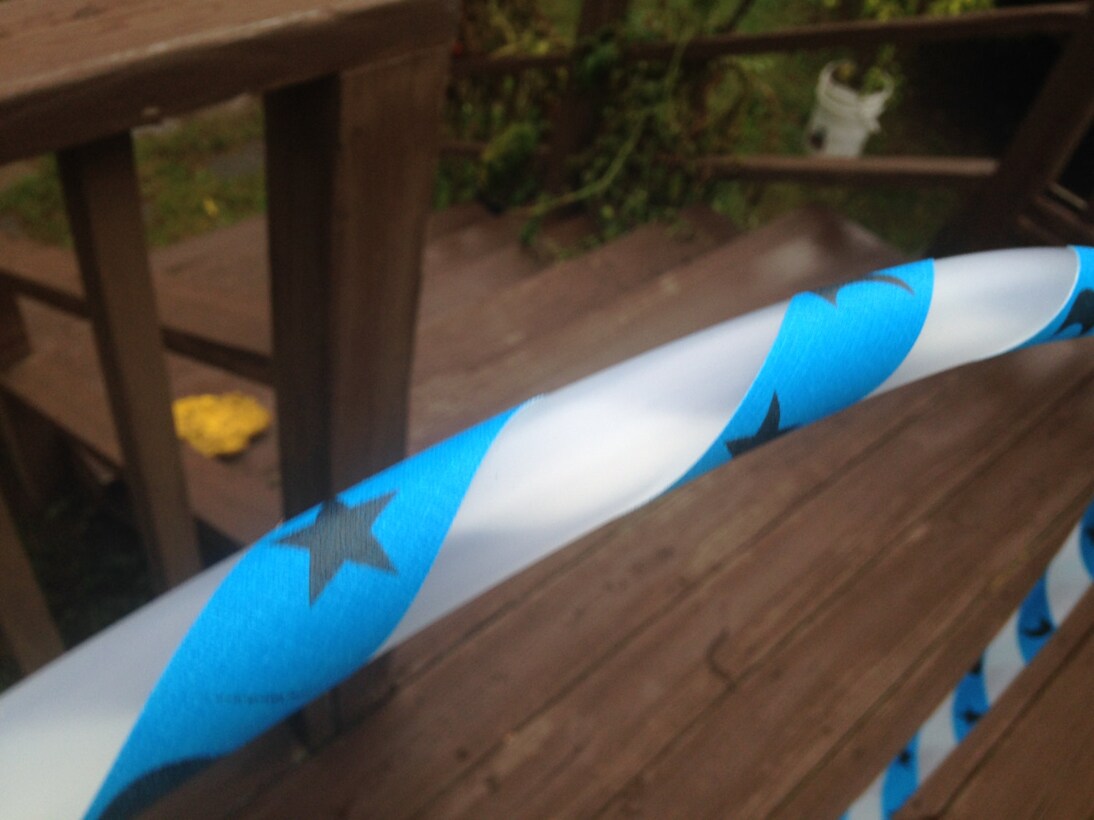 UV/blacklight reactive Moon and Star Grip taped polypro or hdpe collapsible hula hoop