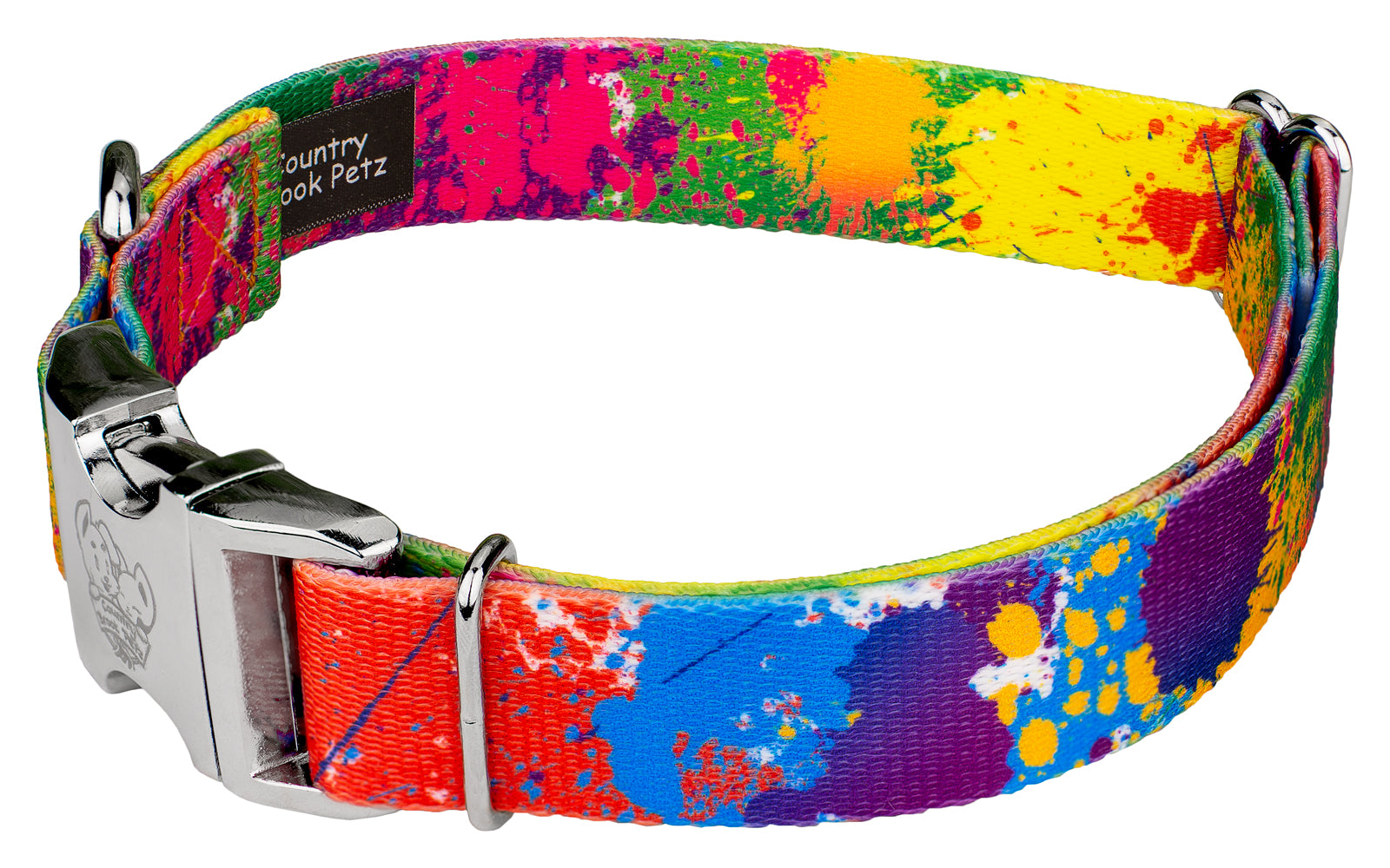 Country Brook Petz® Premium Paint Splatter Dog Collar and Leash， Medium