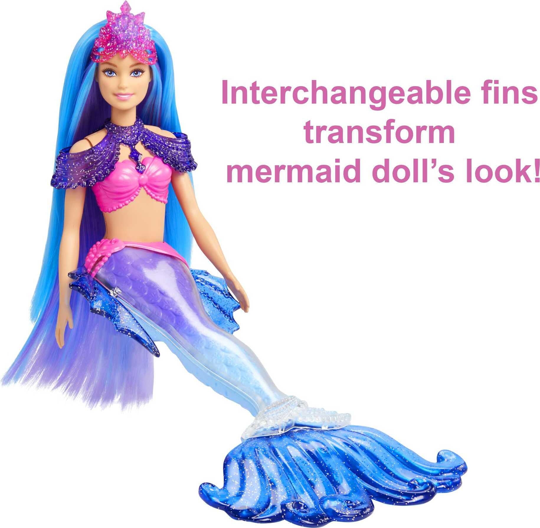 Barbie Mermaid Power "Malibu" Doll with Blue Hair, Seahorse Pet and Accessories