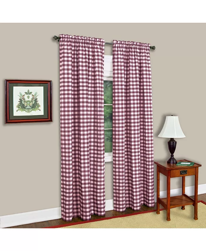 Achim Buffalo Check Window Curtain Panel， 42x84