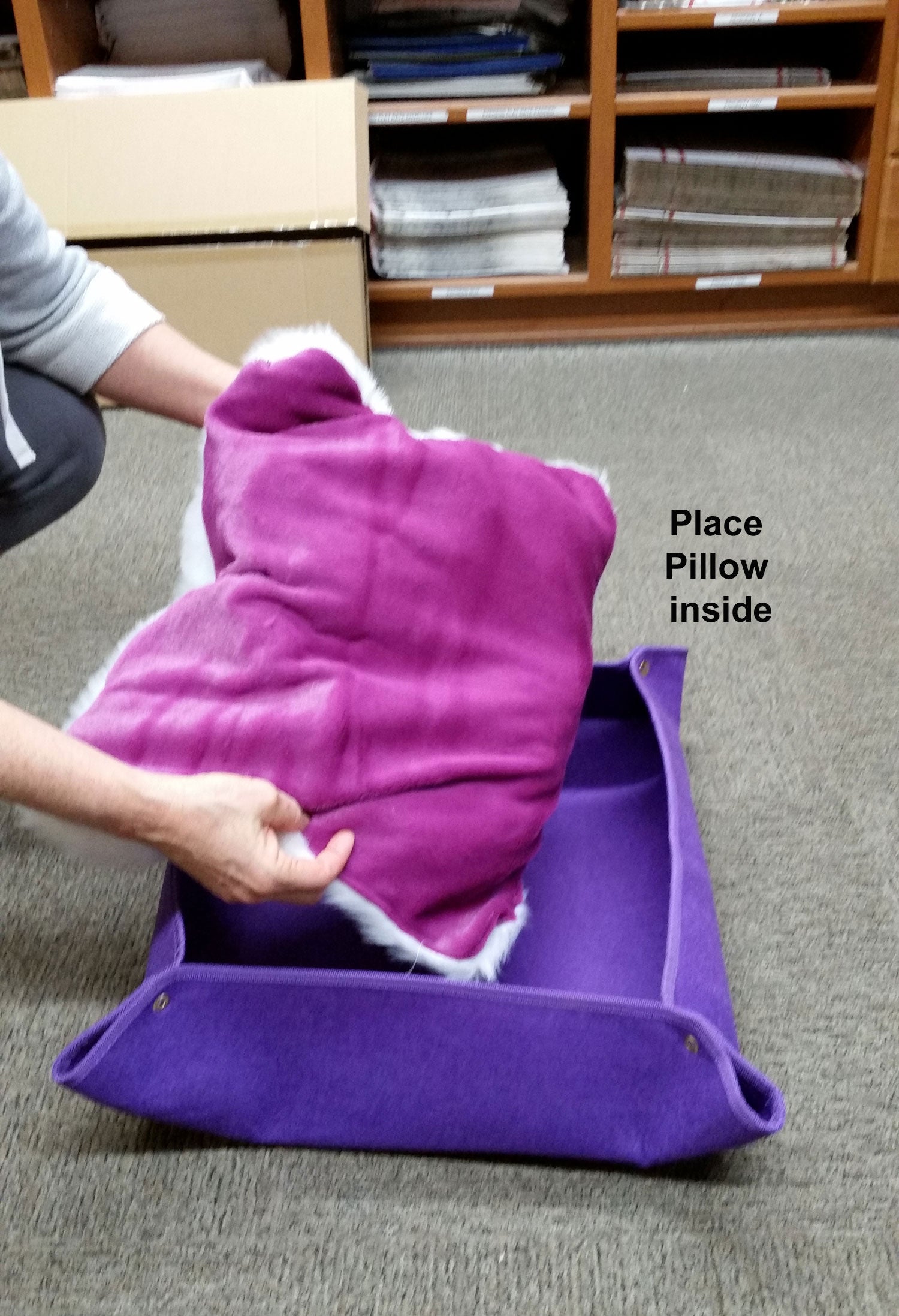 Cat Bed Felt Fabric - Large Green