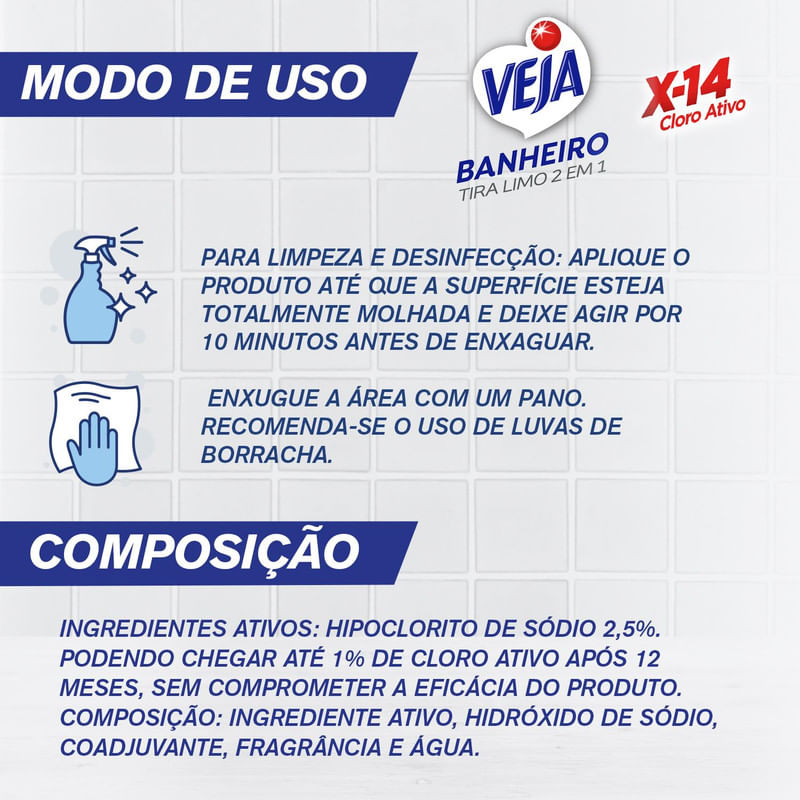 Kit Veja 1 Limpadores Multiuso Original 500ml + 1 Limpador Cozinha Desengordurante Limao 500ml + 1 Limpador Banheiro Tira Limo 500ml