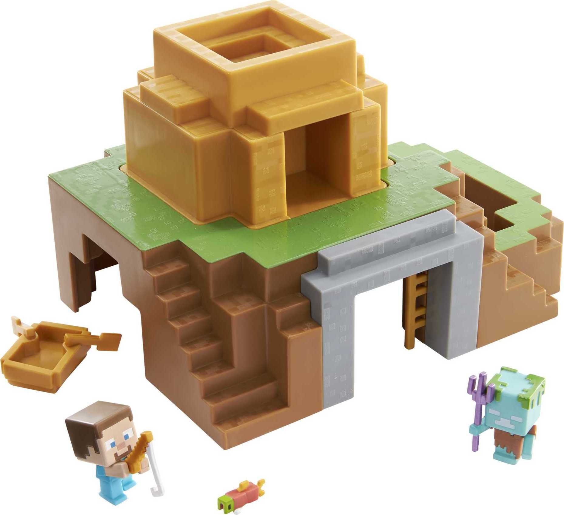 Minecraft Transforming Oasis Playset With Mini Figures Plus Accessories and Slime