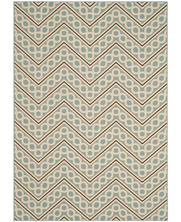 Safavieh Hampton Light Blue and Ivory 8' x 11' Outdoor Area Rug