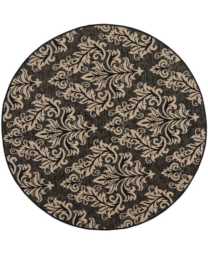 Safavieh Courtyard Black and Creme 5'3