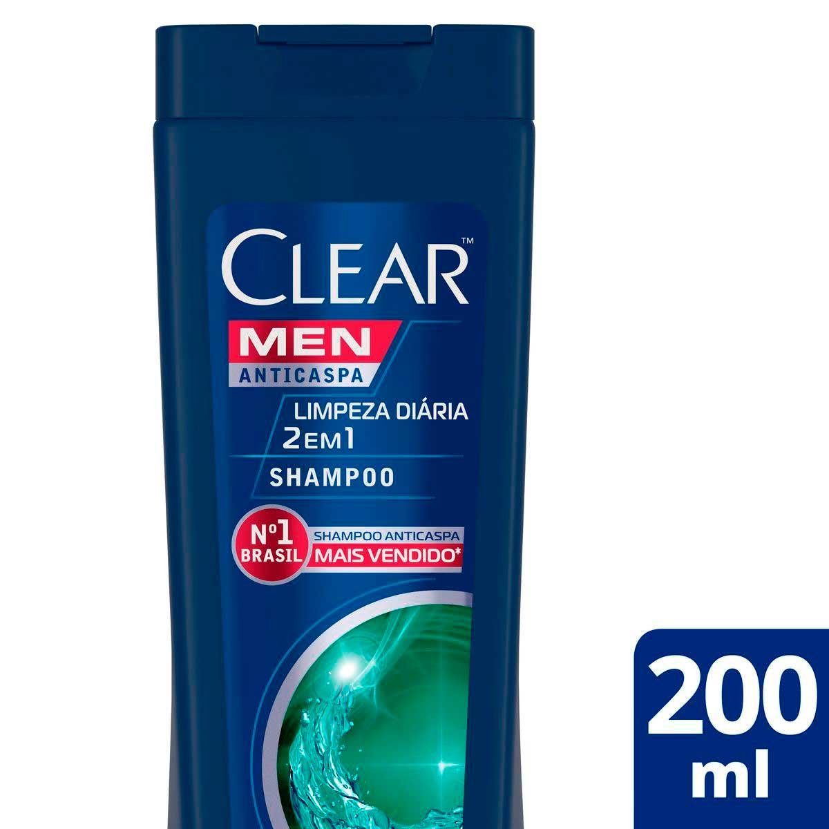 Shampoo Anticaspa Clear Limpeza Diaria 2 em 1 200ml