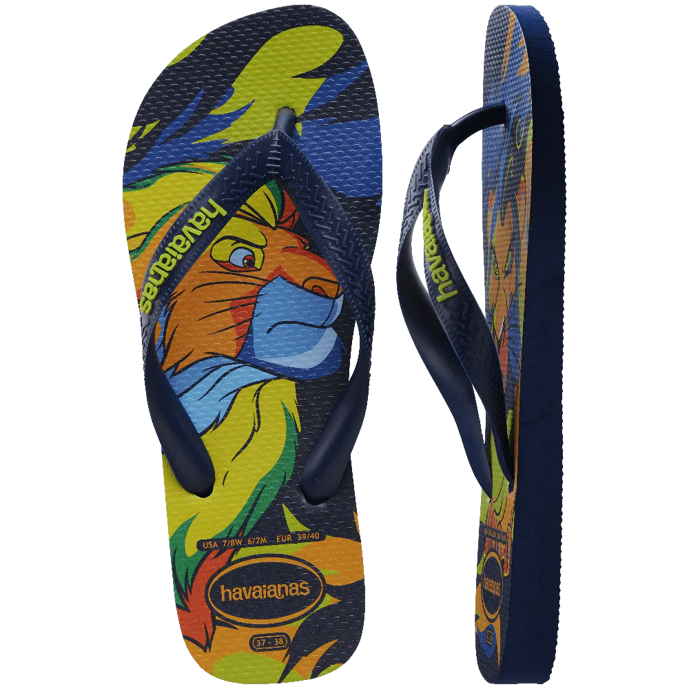 Chinelo Havaianas Top Disney Classicos Rei Leão Marinho