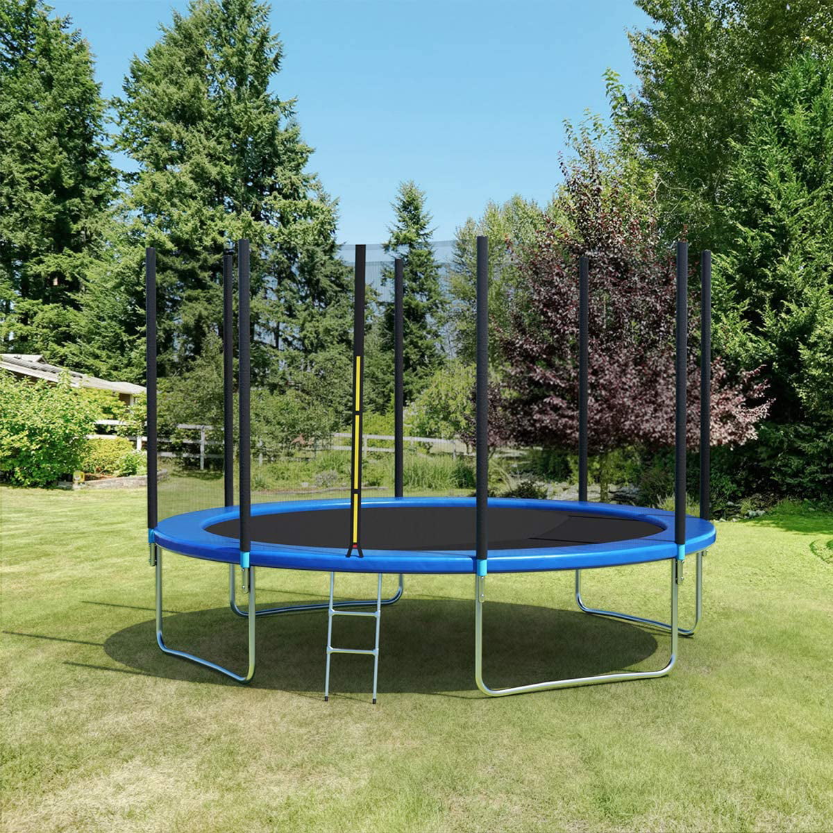Trampoline for Kids， New Upgraded 14-Feet Outdoor Trampoline with Safety Enclosure Net， Heavy-Duty Round Trampoline for Indoor or Outdoor Backyard