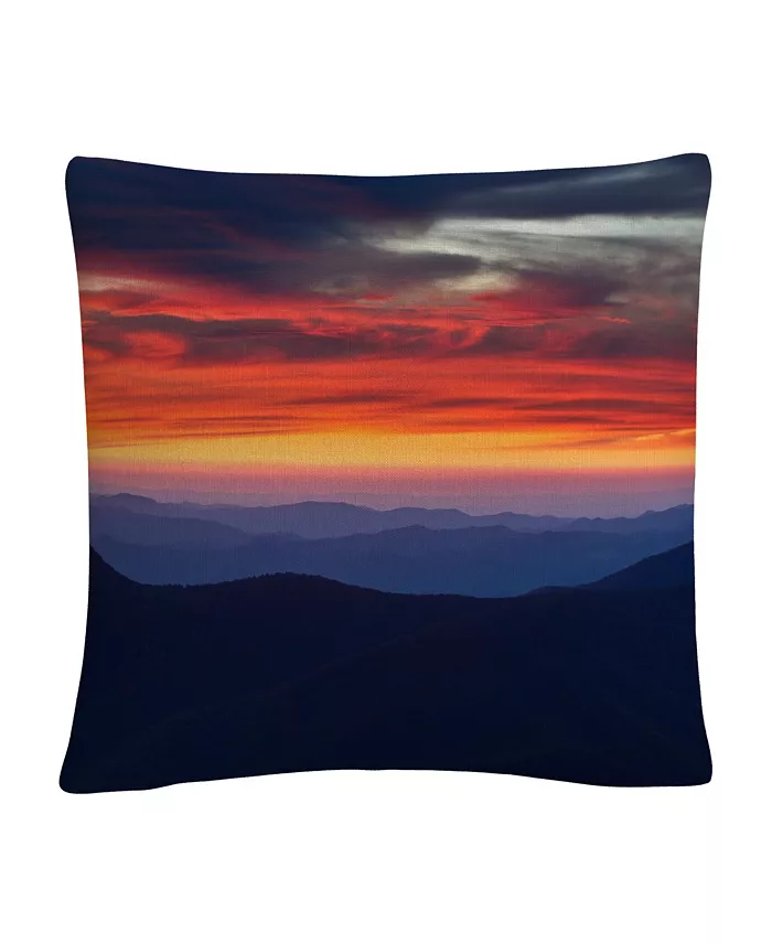 Baldwin Pierre Leclerc Mount Mitchell Sunset Red Cloudy Photographic Decorative Pillow， 16