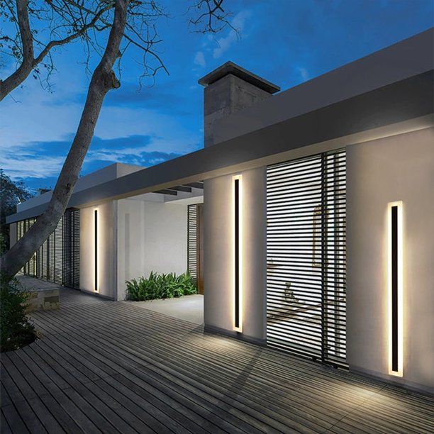 Long LED Wall Light – Modern LED Wall Lights Strip for Outdoor Decor – Wall Mount Light Fixture for Wall Decor – IP65 Waterproof Modern Lamp Outdoor Sconce – Dimmable Warm White Light