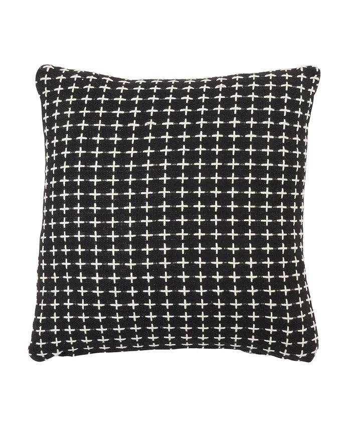Saro Lifestyle Cross Thread Design Decorative Pillow， 18
