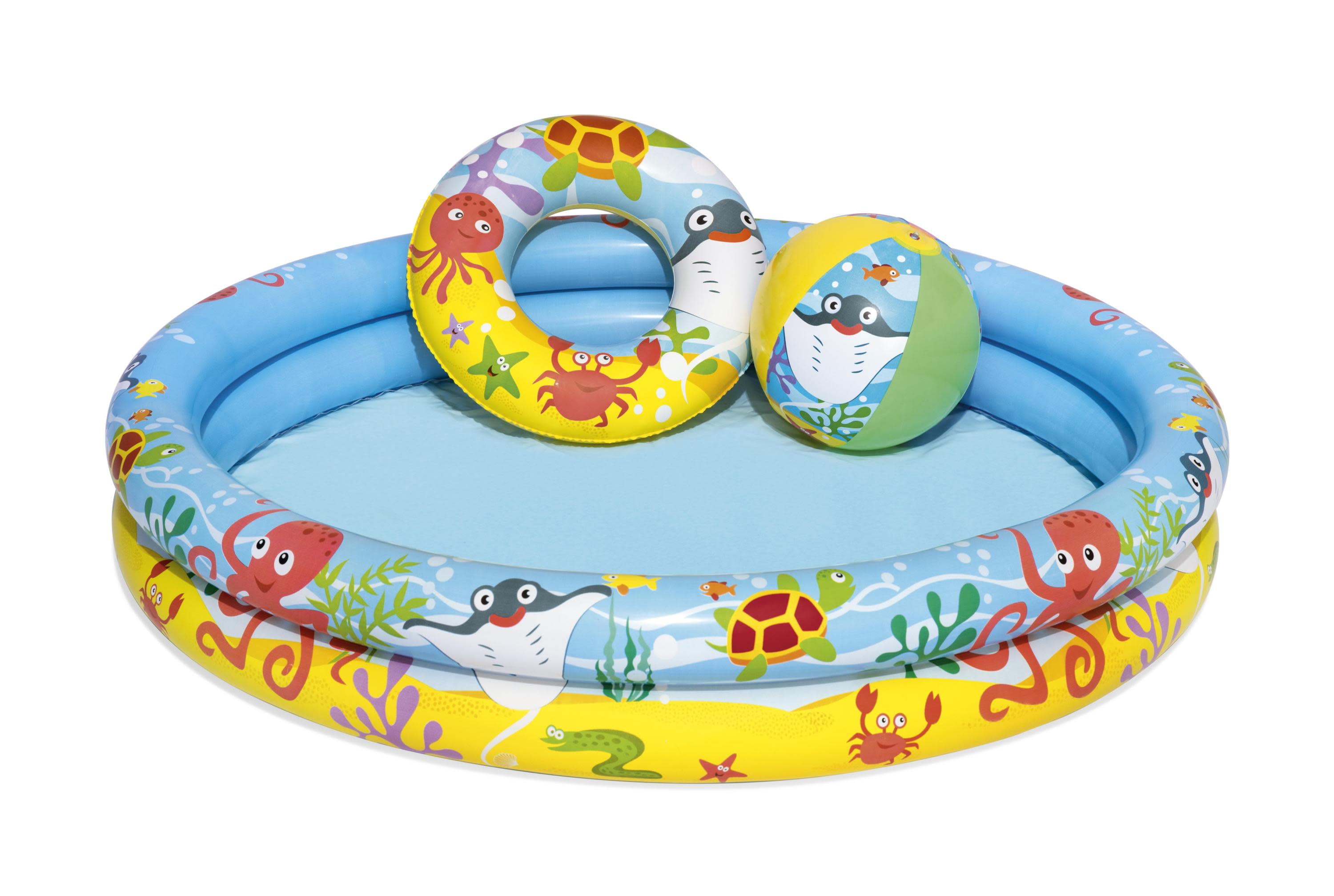 H2OGO! 48in. Inflatable Circle Baby Pool with Beach Ball and Swim Ring