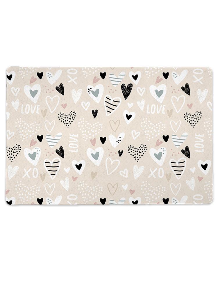Drawn Hearts Pattern Mat Rectangle  -Image by Shutterstock，