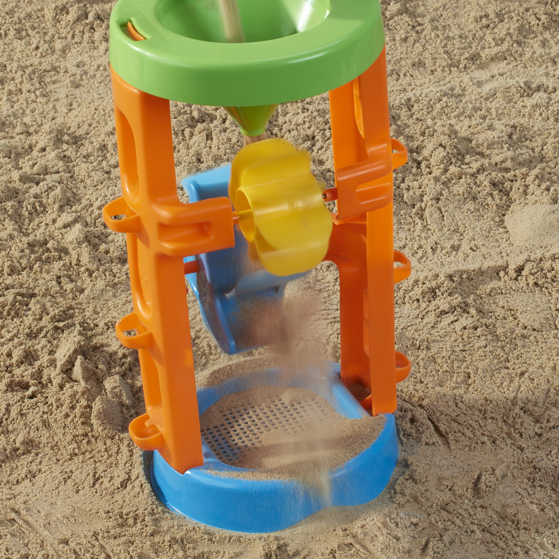 Play Day Kids’ Sand & Water Wheel Tower with Shovel & Rake – Beach Sand Water Toy
