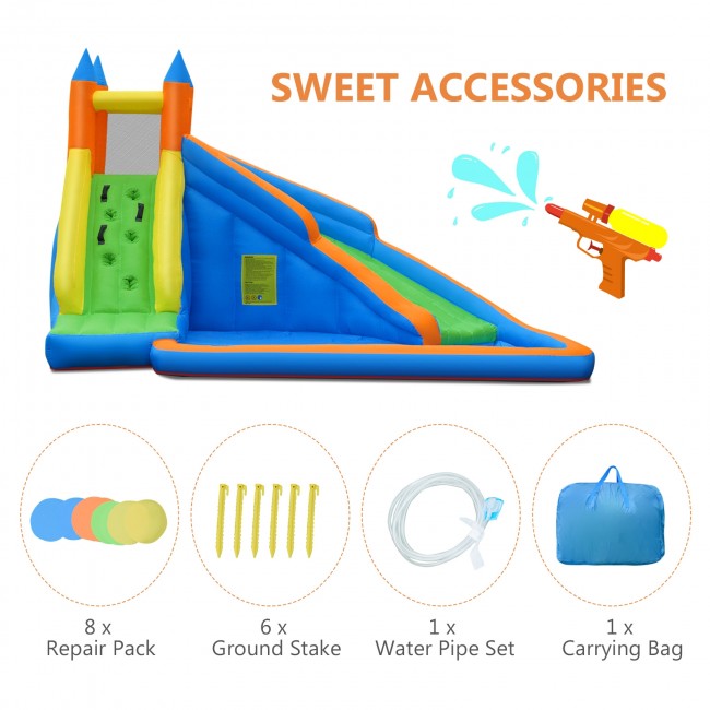 Inflatable Water Slide Mighty Bounce House Castle Moonwalk Jumper without Blower 13' x 9.8' x 8.2'
