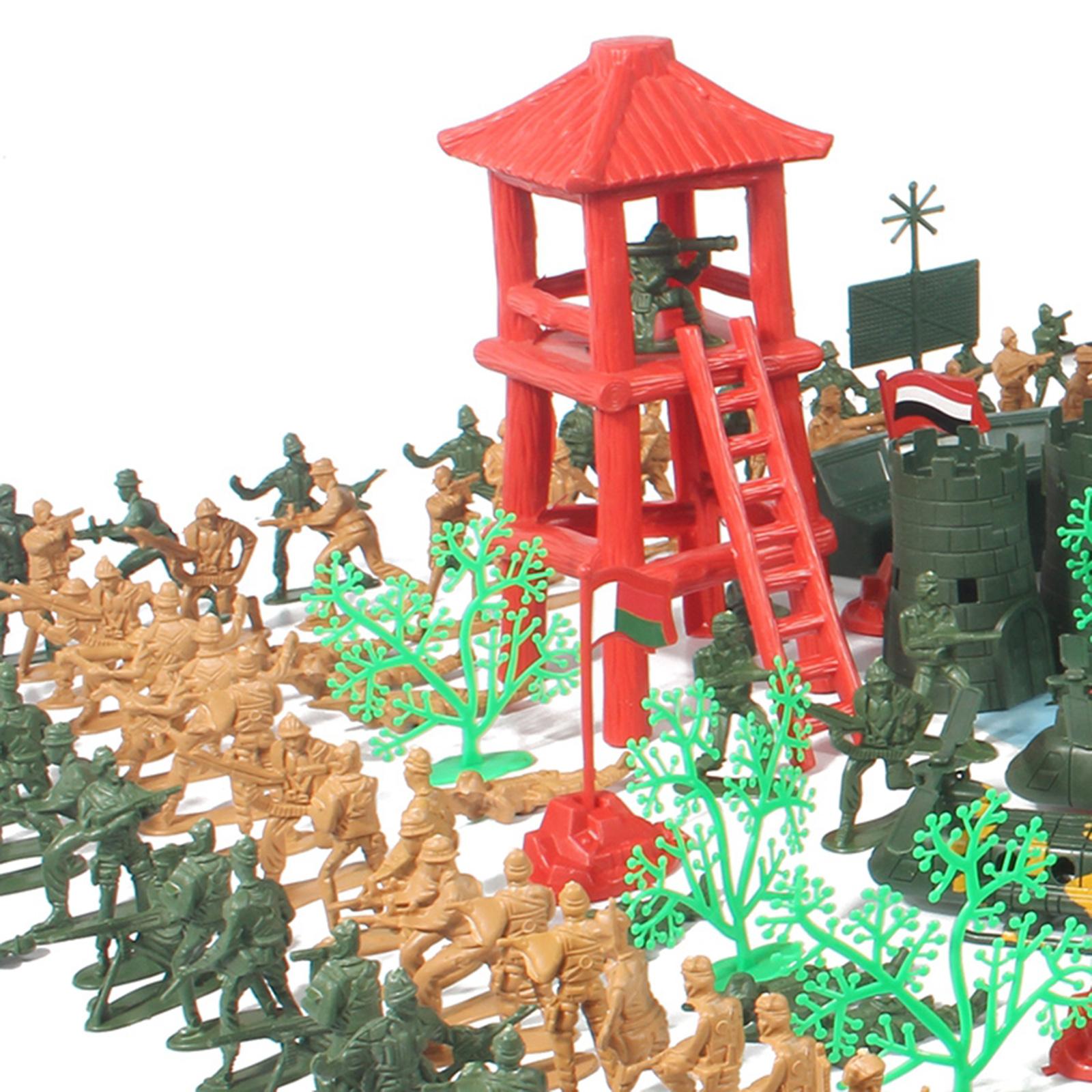 Set of 289 5cm Play Set Action and Soldiers Tank Fighter Armored Vehicle WW 2 Base Model Accessories for Boys