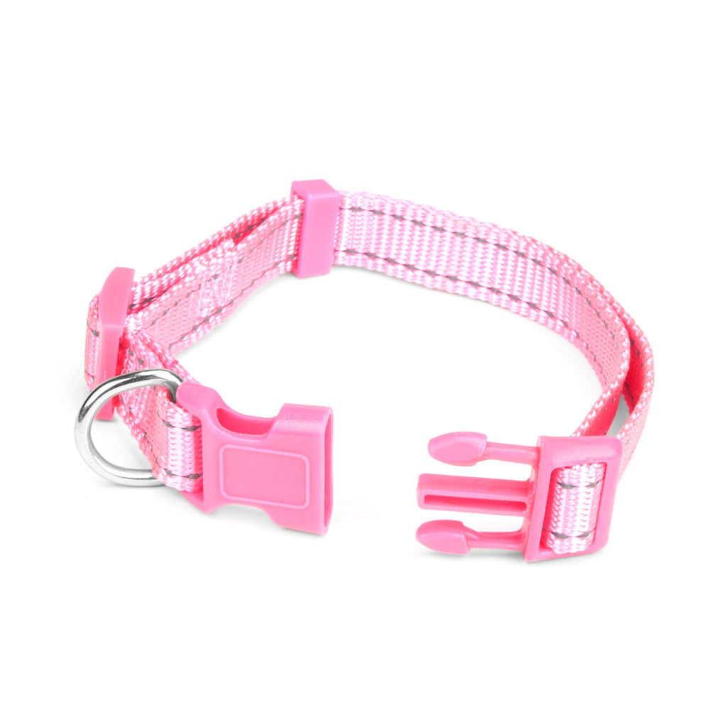 BrybellyHoldings ACLR-004 Small Adjustable Reflective Dog Collar - Pink