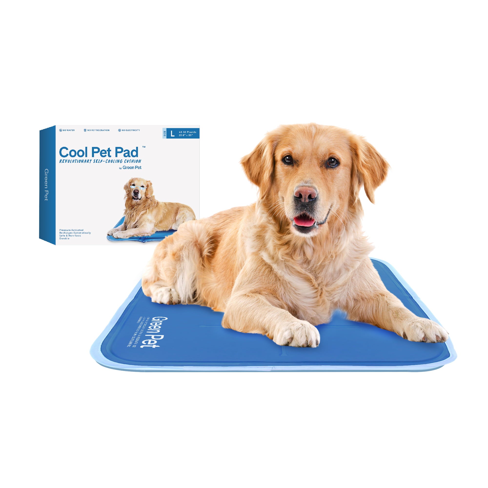The Green Pet Shop Dog Cooling Mat， Large - Pressure-Activated Gel Dog Cooling Pad - This Pet Cooling Mat Keeps Dogs and Cats Comfortable， Avoid Overheating - Ideal for 46 - 80 Lb. Dogs