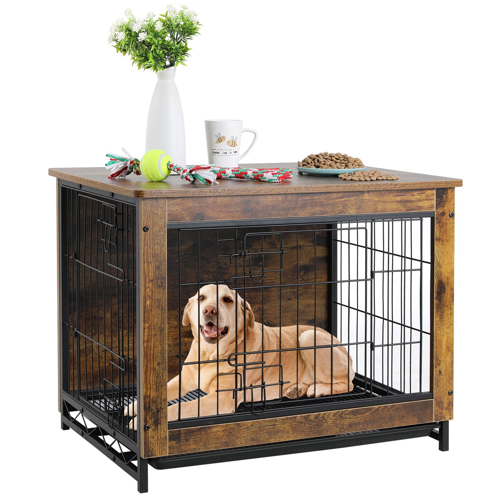 HEMBOR Wooden Dog Crate Pet Cage Indoor Dog Kennel for Small Dogs