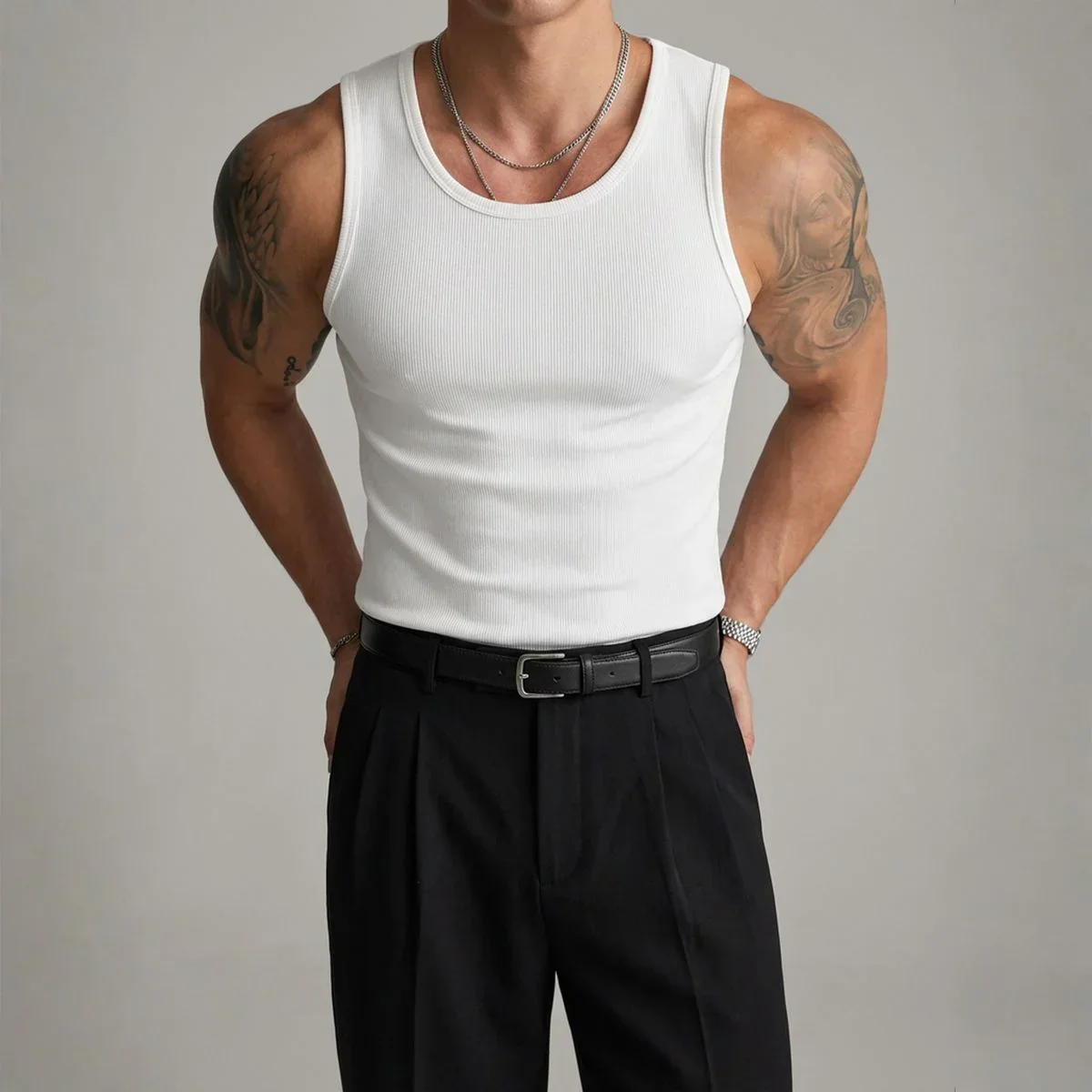 Regata Masculina Leon™ em Malha Premium com Modelagem Anatômica