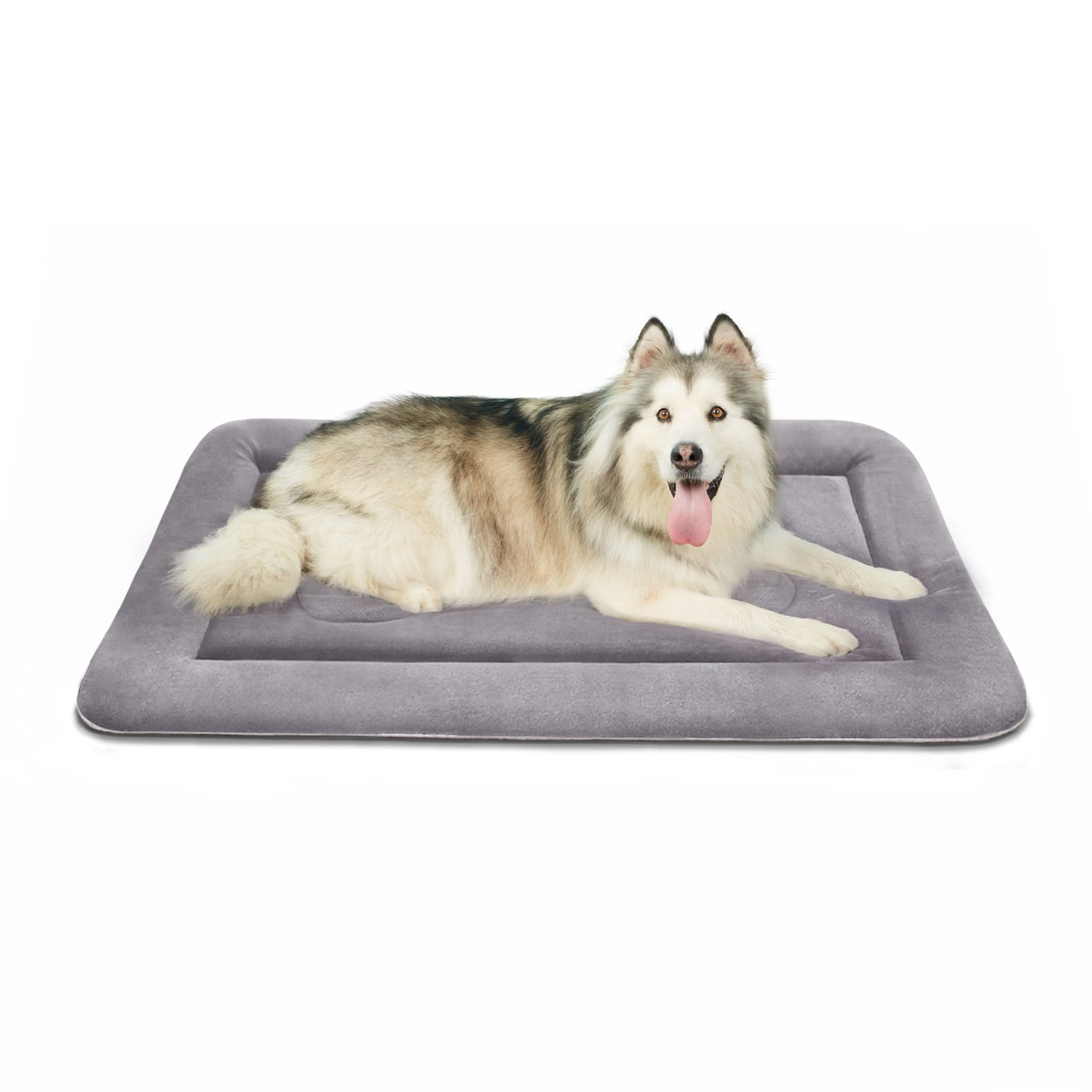 PROCIPE Large Dog Bed Big Crate Mat 47in Anti-Slip Washable Soft Mattress Kennel Pads Clay Grey