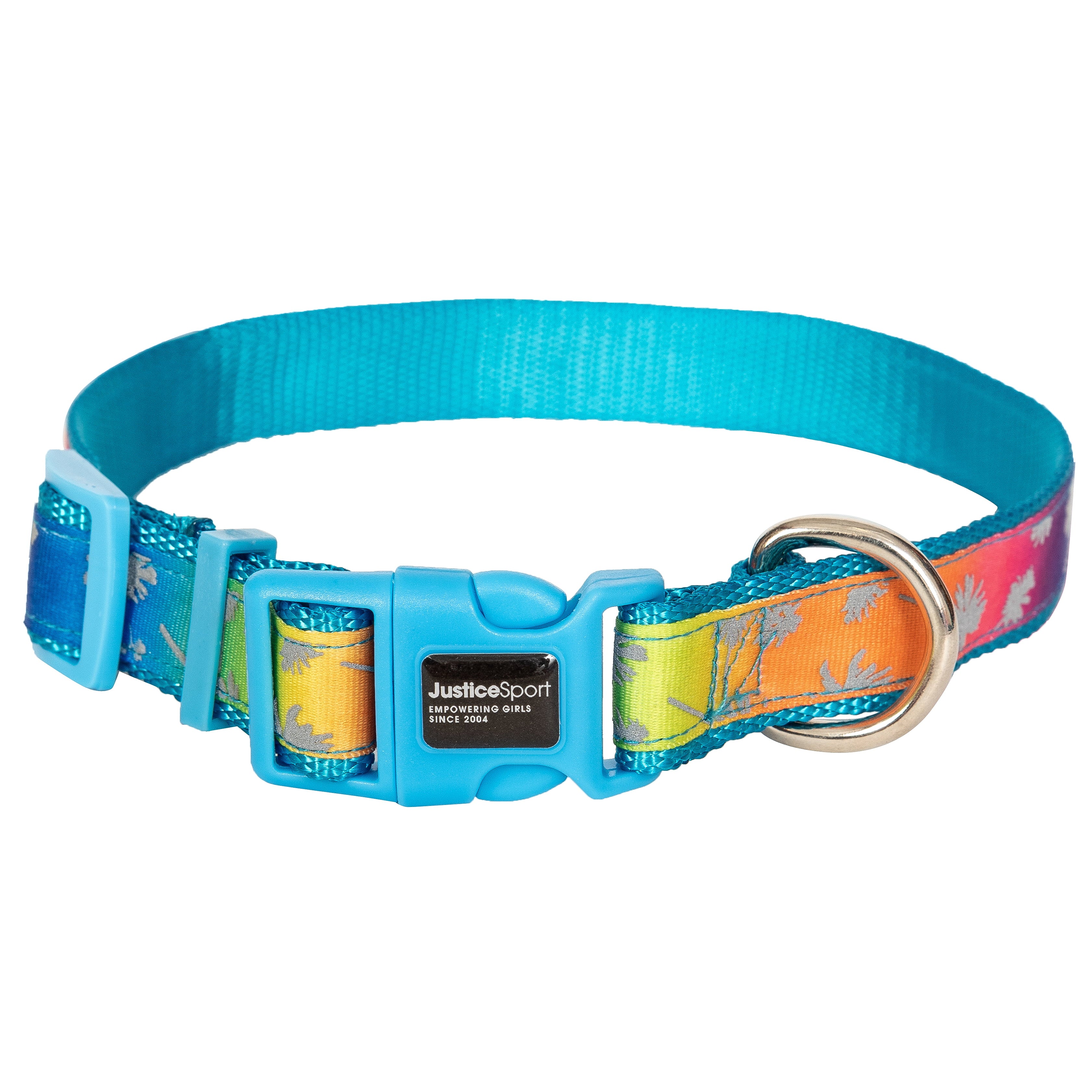 Justice Pet Reflective Nylon Palm Tree Adjustable Dog Collar， XS