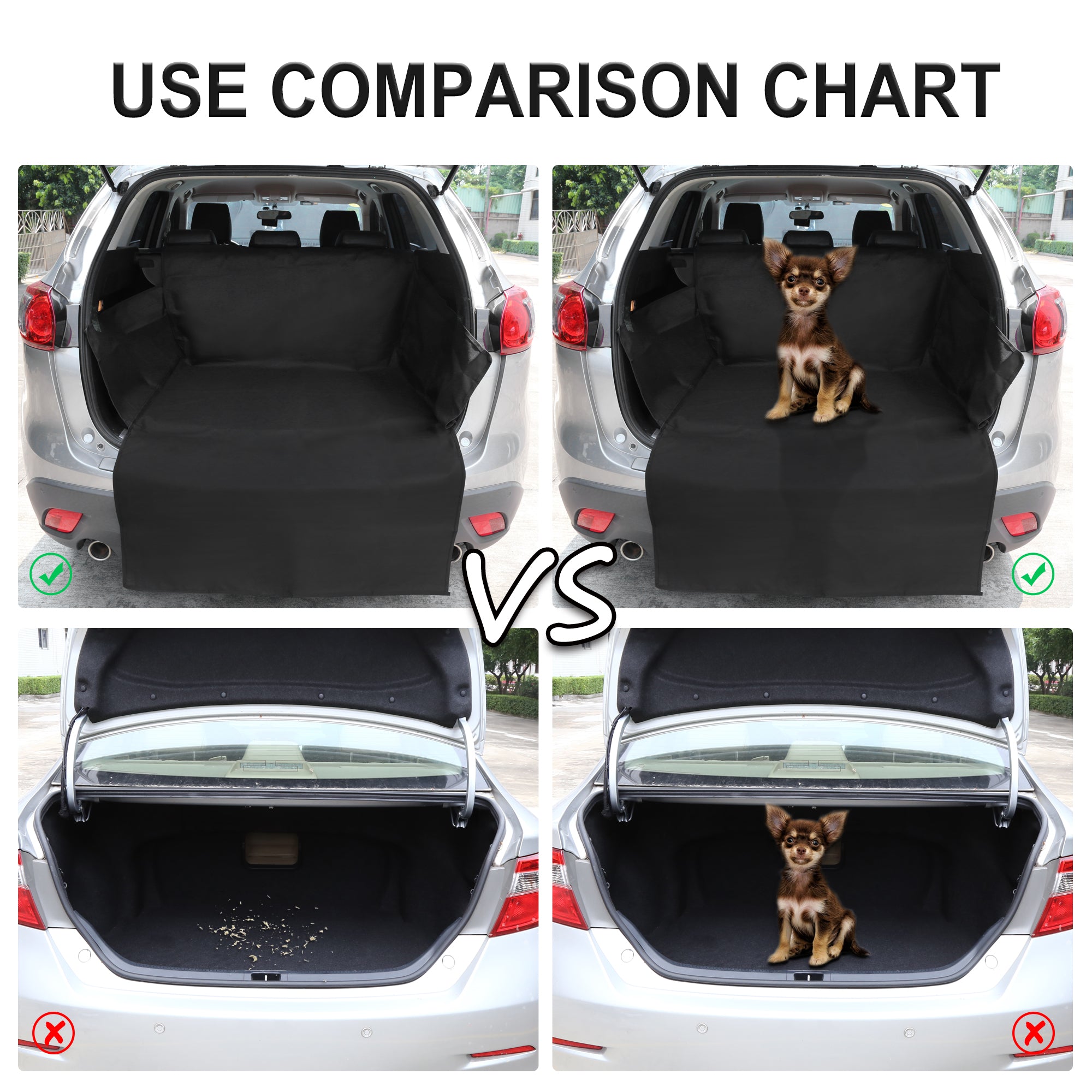 Car Dog Rear Trunk Cover Cargo Liner Black Pet Waterproof Non-slip Protector