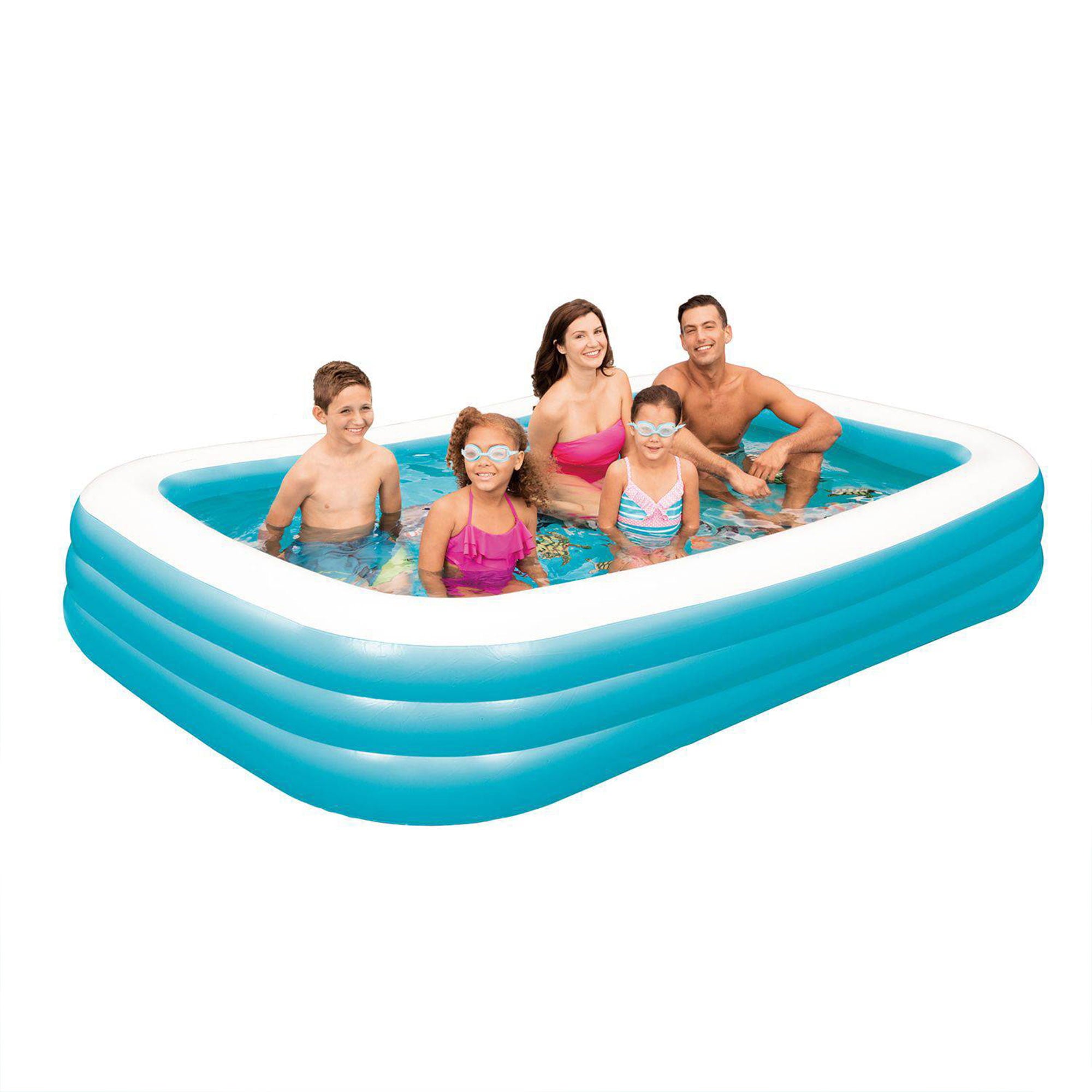 Summer Waves 10ft x 6ft x 22in Deluxe Inflatable Backyard Kid Splash Pool， Inflatable and Kiddie Pools， Rectangular