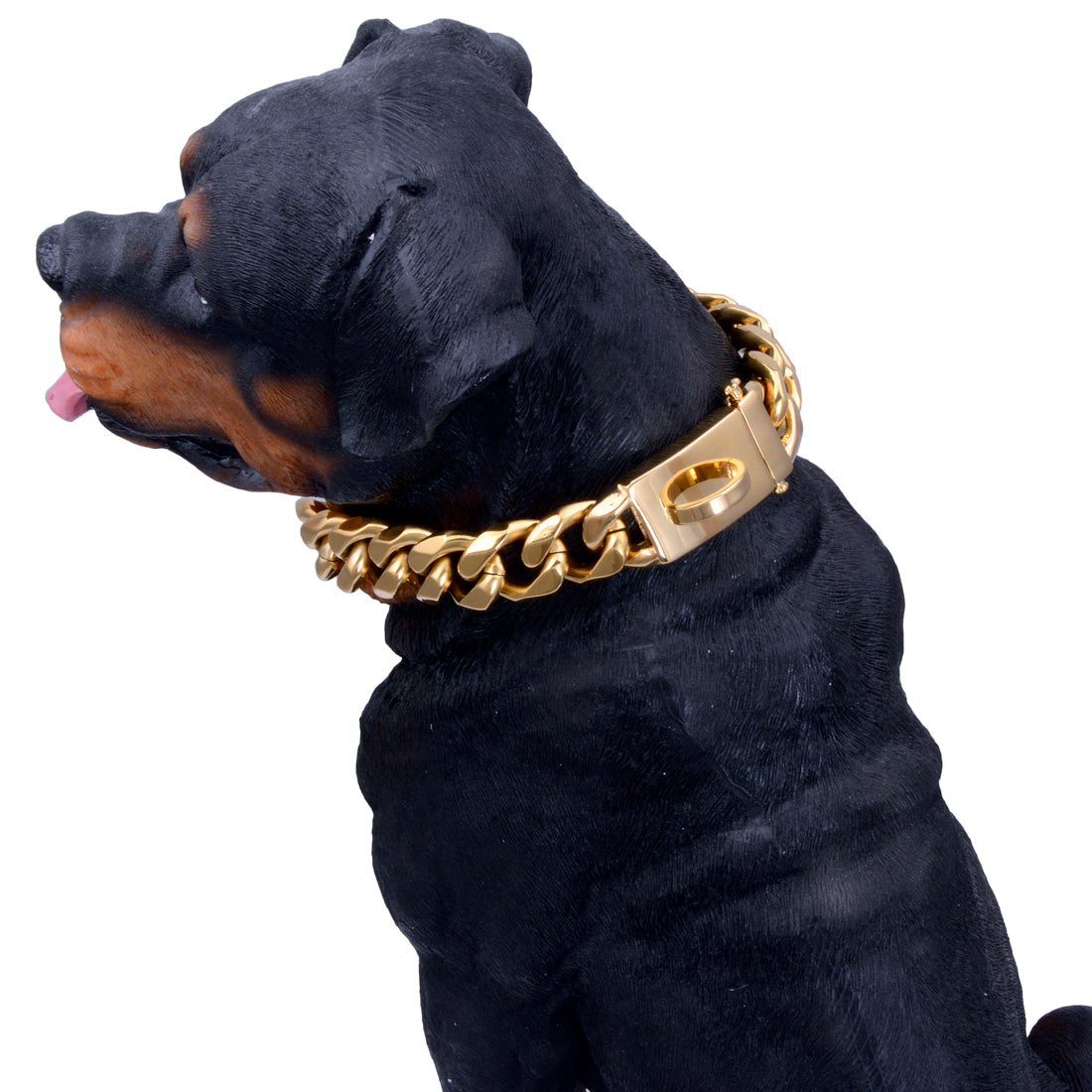W/W Lifetime Gold Collar Cuban Chain for Small Medium Large American Pitbull French Bulldog Dogs