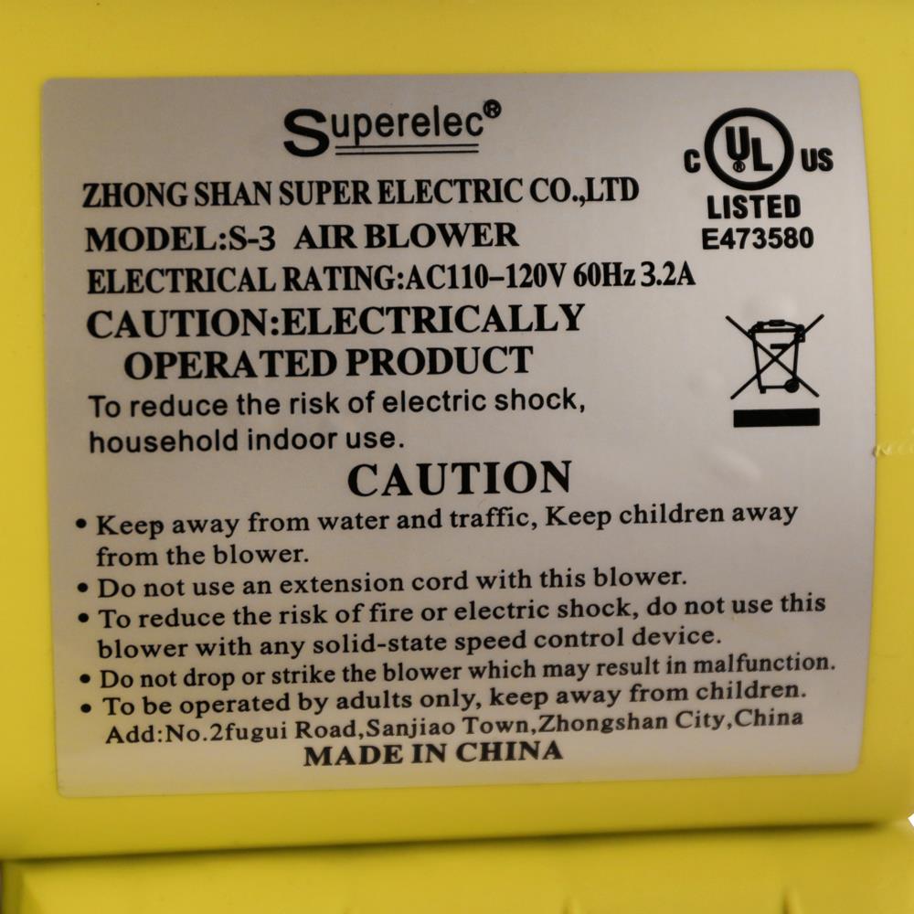 Zimtown UL Certified Air Blower For Inflatable Bounce House Air Fan Pump，350 Watt