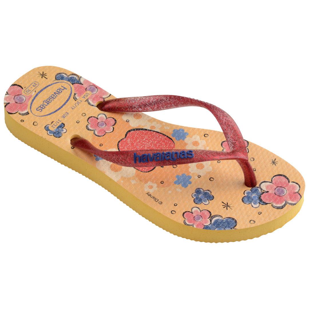 Chinelo Havaianas Infantil Slim Branca de Neve Amarelo Caja
